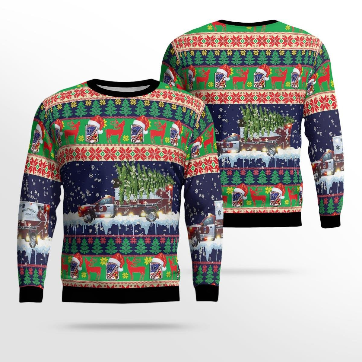 Lonaconing, Maryland, George’s Creek Ambulance Service Aop Ugly Christmas Sweater