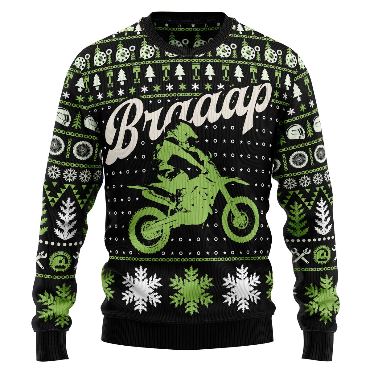 Braaap Multi Color Moto Ugly Christmas Sweater, Gift for Motorcycles Lover