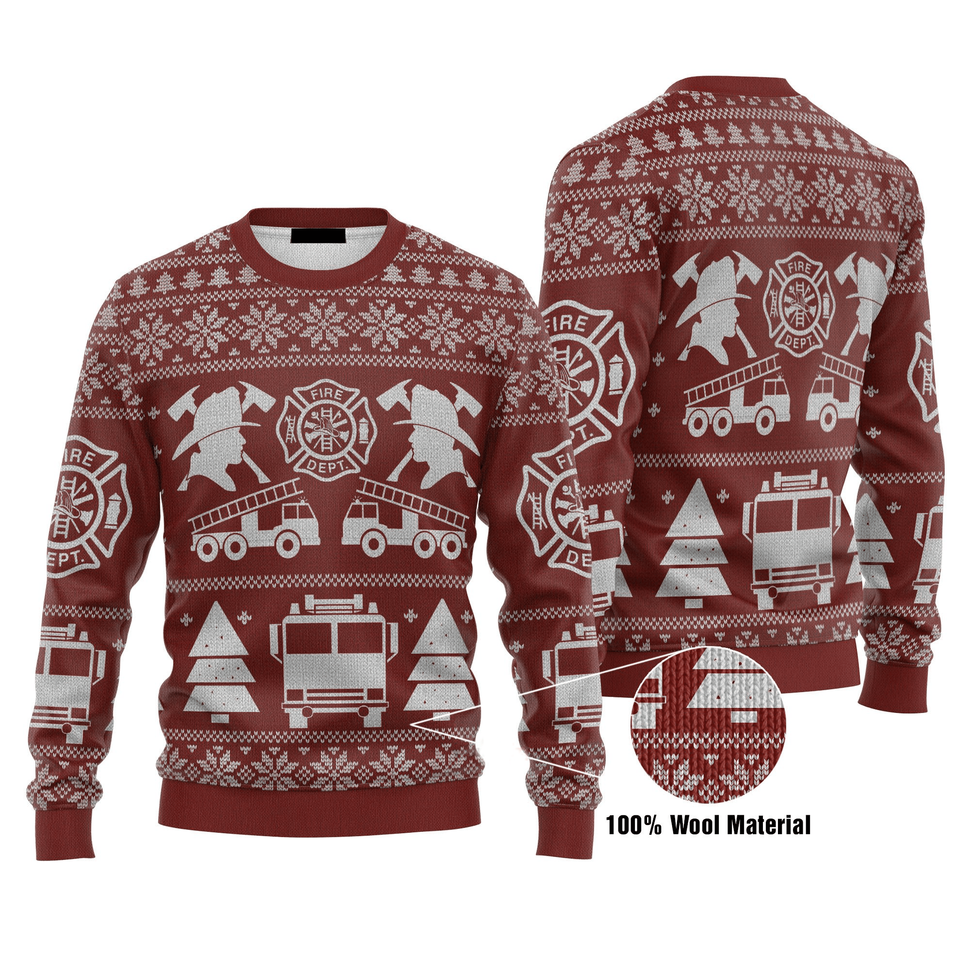 Firefighter Ugly Christmas Sweater 3D Printed Best Gift For Firefighter Xmas