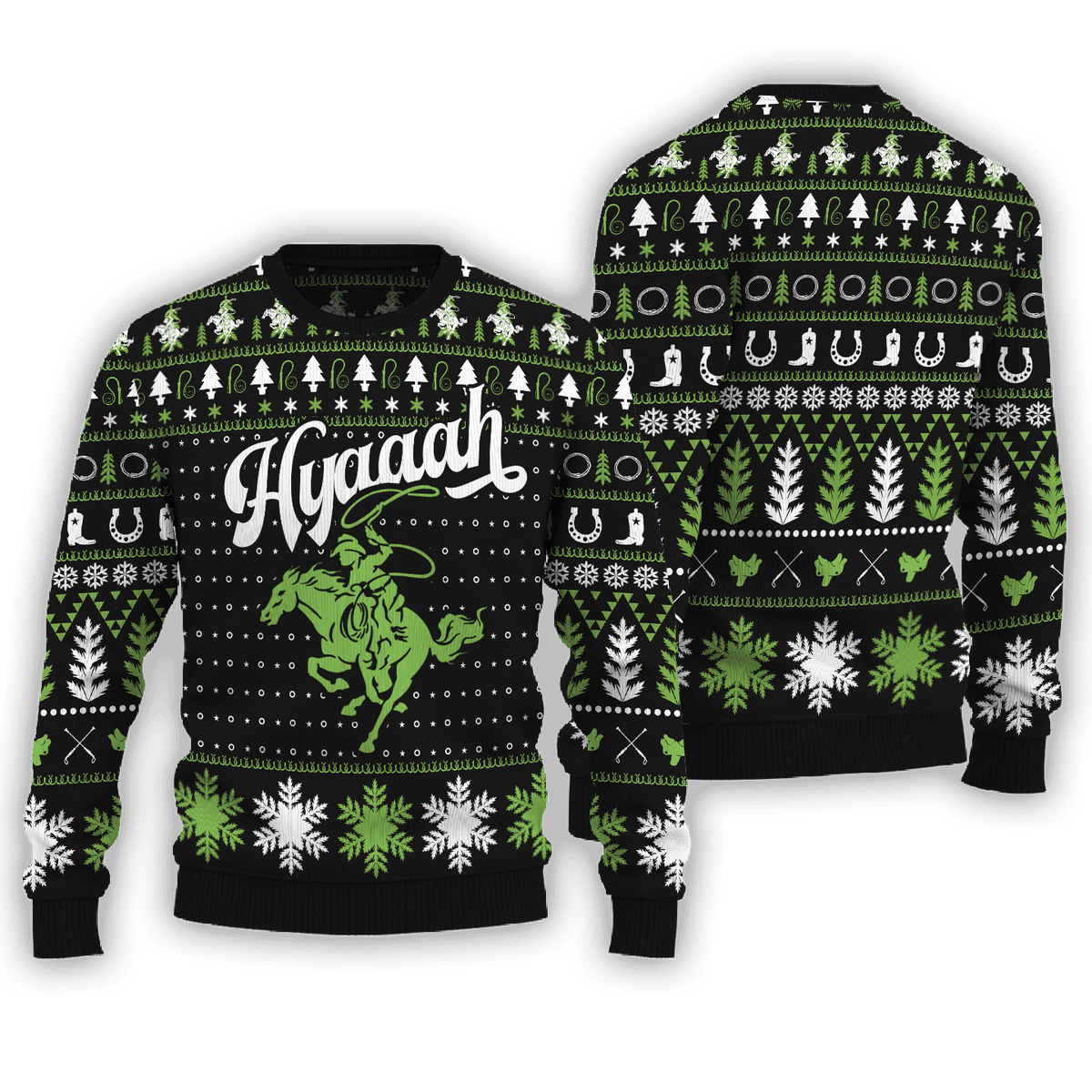 Hyaaah Horse Rodeo Ugly Christmas Sweater, 3D Shirt for Horse Riding