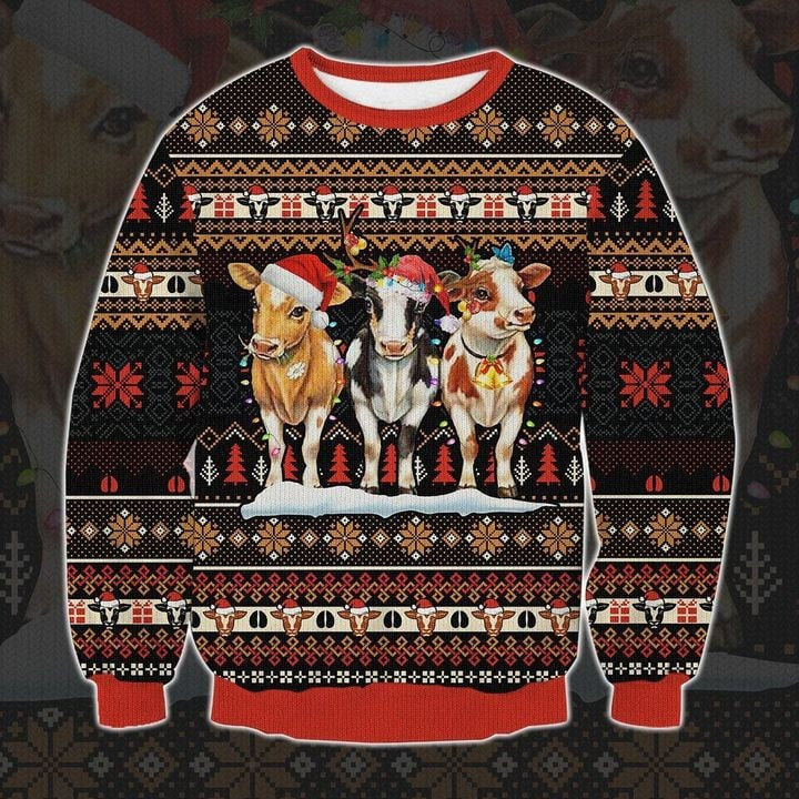 Beautiful Cow Christmas Ugly Christmas Sweater for Men Women, Gift for Farmer, Cow Lover