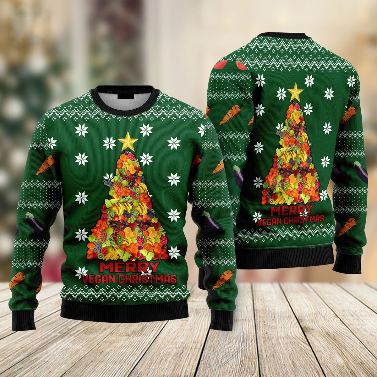 Merry Vegan Ugly Christmas Sweater For Men & Women