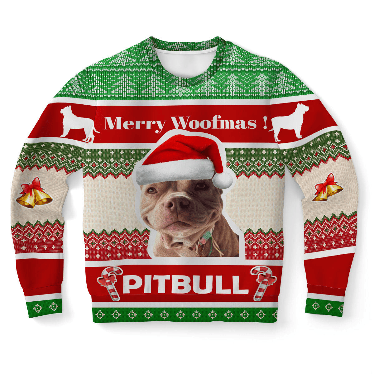 Merry Woofmas Pitbull Terrier Dog Ugly Christmas Sweater , Perfect Shirt for Dog Lovers Christmas