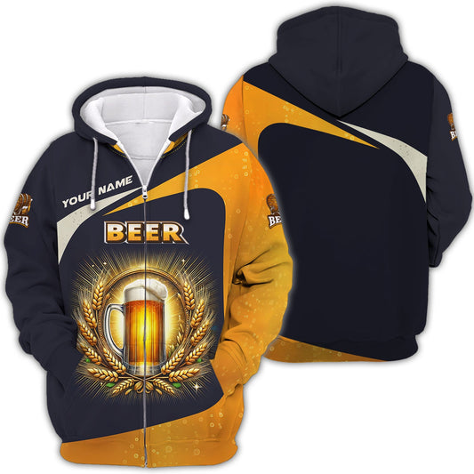 Beer Personalized Name 3D Shirt Custom Name Gift For Beer Lovers