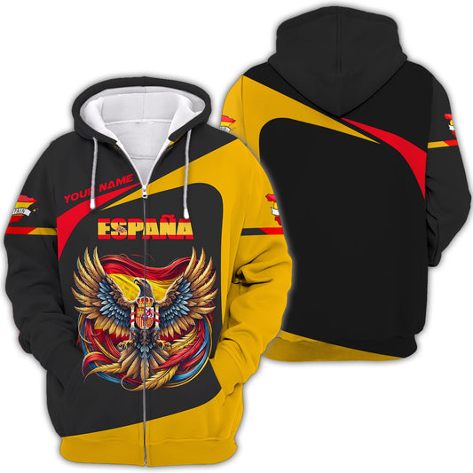 Eagle Spain Flag Custom Name Espana Shirt Gift For Spain Lovers